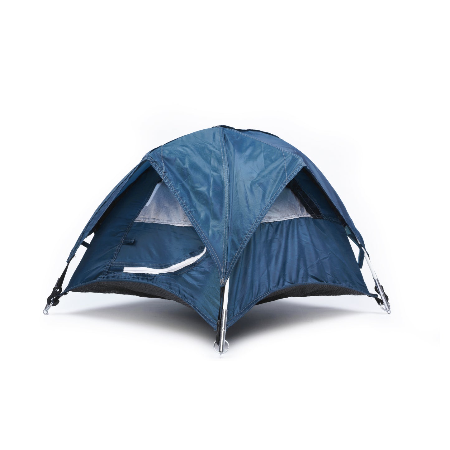 blue tiny tent on white shown three quarter view